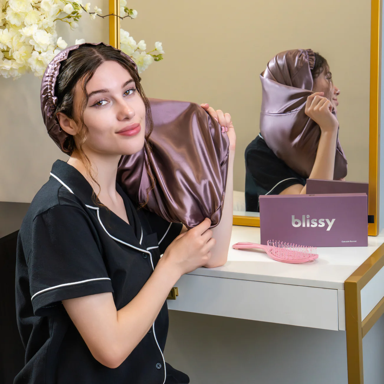 Blissy Cascade Bonnet - Plum - Image 11